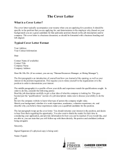 The Cover Letter