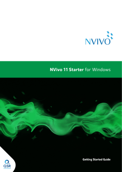 Getting Started Guide - NVivo Starter