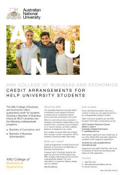 ANU CoLLEgE oF BUsiNEss ANd ECoNoMiCs CrEDit