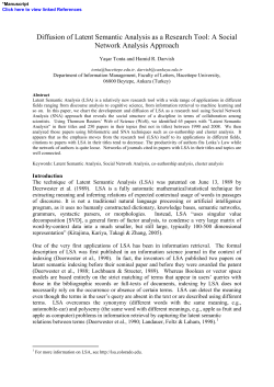 Diffusion of Latent Semantic Analysis as a Research Tool: A Social