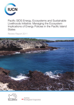 Pacific SIDS Energy, Ecosystems and Sustainable Livelihoods