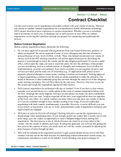 1.3 Contract Checklist