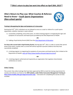 Concussion - What Coaches Need To Know