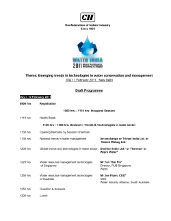 Draft agenda for water summit 2007