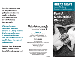 Part A Deductible Waiver Part A Deductible Waiver
