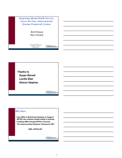 Integrating Mental Health Services Across the Tiers