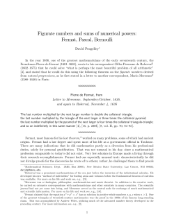 Figurate numbers and sums of numerical powers: Fermat, Pascal
