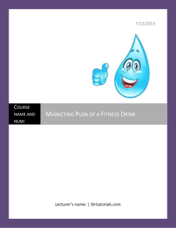 Marketing Plan of a Fitness Drink