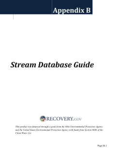 Appendix B &ndash; Stream Database Guide