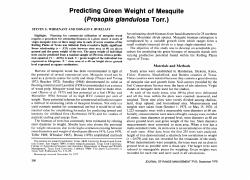 Predicting Green Weight of Mesquite