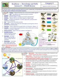 Readiness &mdash; Knowledge and Skills Science 8