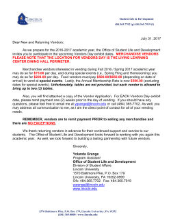 2016-2017 Vendor Application