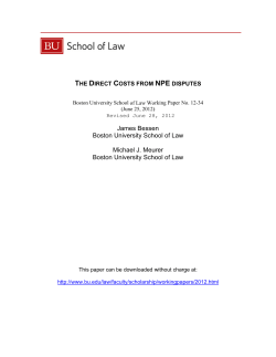 Direct Costs from NPE Disputes