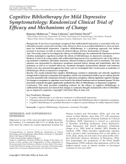 Cognitive Bibliotherapy for Mild Depressive Symptomatology