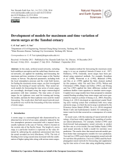 Development of models for maximum and time variation of storm