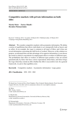 Competitive markets with private information on both