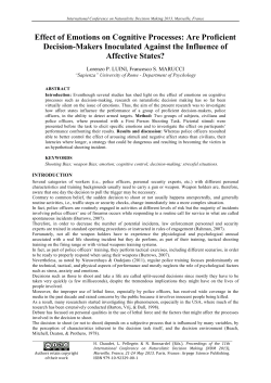 Effect of Emotions on Cognitive Processes: Are Proficient
