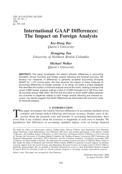 International GAAP Differences: The Impact on Foreign Analysts