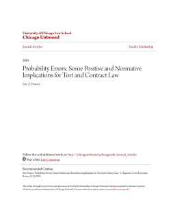 Probability Errors: Some Positive and Normative Implications for Tort