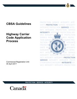 CBSA Guidelines Highway Carrier Code Application Process