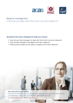 Dealing with Short Term Absence - CIPD