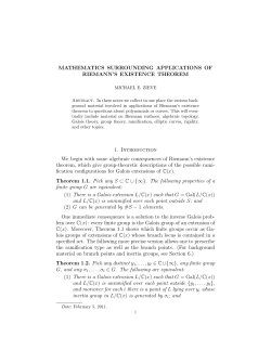 MATHEMATICS SURROUNDING APPLICATIONS OF RIEMANN`S
