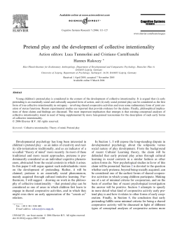Pretend play and the development of collective intentionality