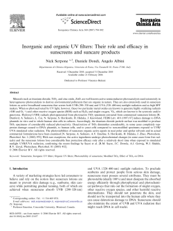 Inorganic and organic UV filters: Their role and