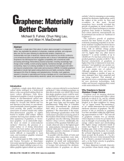 Graphene: Materially Better Carbon