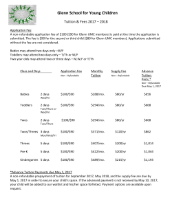 2017-2018 Tuition - The Glenn School