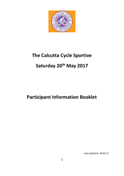 The Calcutta Cycle Sportive Saturday 20th May 2017