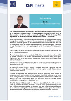 Luc Machon and the Belgian Professional Institute