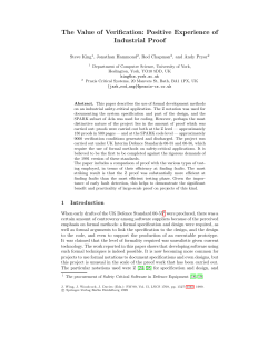 Positive Experience of Industrial Proof