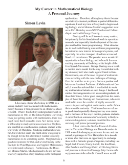 Simon Levin - The Society for Mathematical Biology