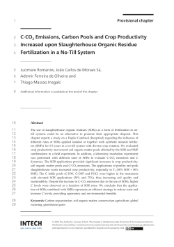 C‐CO2 Emissions, Carbon Pools and Crop Productivity Increased