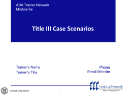 Title III Case Scenarios - Mid