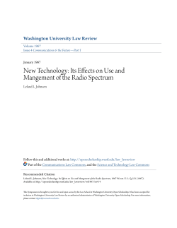 Its Effects on Use and Mangement of the Radio Spectrum