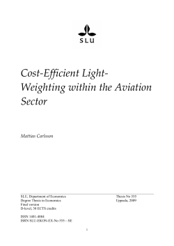 Cost-Efficient Light- Weighting within the Aviation Sector