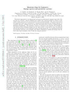 Quantum rings for beginners: Energy spectra and persistent currents