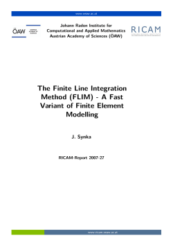 The Finite Line Integration Method (FLIM) - A Fast Variant of