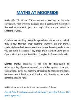 Maths homework - Moorside Junior School