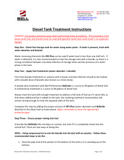 Diesel Tank Treatment Instructions