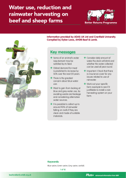 Water use, reduction and rainwater harvesting on beef and sheep