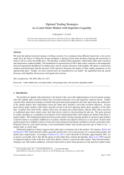 Optimal Trading Strategies in a Limit Order
