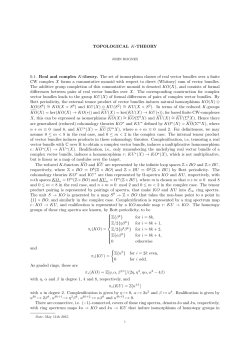 TOPOLOGICAL K-THEORY 0.1. Real and complex K-theory