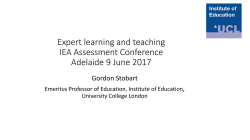 Expert learning and teaching IEA Assessment Conference