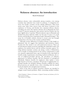 Sickness absence: An introduction