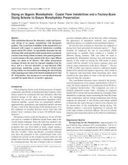 Drying an Organic Monohydrate: Crystal Form Instabilities and a