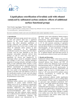 ID 123: Liquid-phase esterification of levulinic acid with ethanol
