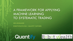 A Framework for developing Trading algorithms Based on Machine